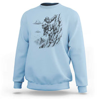 Funny Bigfoot Mountain Climber Sweatshirt Outdoor Hiking Adventure