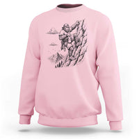 Funny Bigfoot Mountain Climber Sweatshirt Outdoor Hiking Adventure