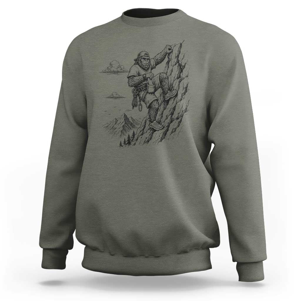 Funny Bigfoot Mountain Climber Sweatshirt Outdoor Hiking Adventure