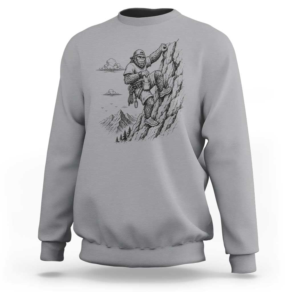 Funny Bigfoot Mountain Climber Sweatshirt Outdoor Hiking Adventure