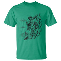 Funny Bigfoot Mountain Climber T Shirt Outdoor Hiking Adventure