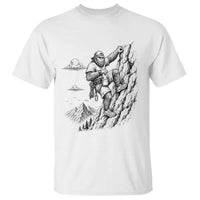 Funny Bigfoot Mountain Climber T Shirt Outdoor Hiking Adventure