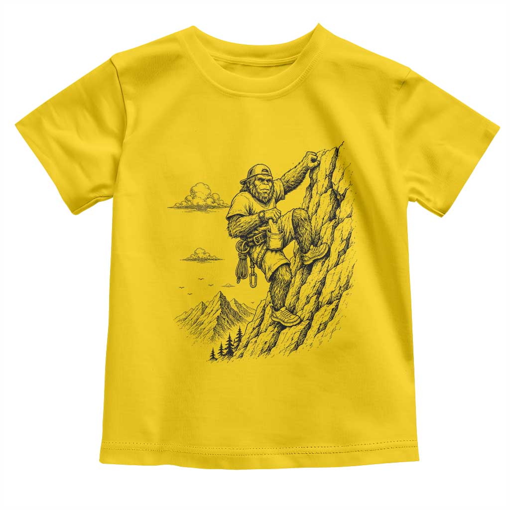 Funny Bigfoot Mountain Climber Toddler T Shirt Outdoor Hiking Adventure