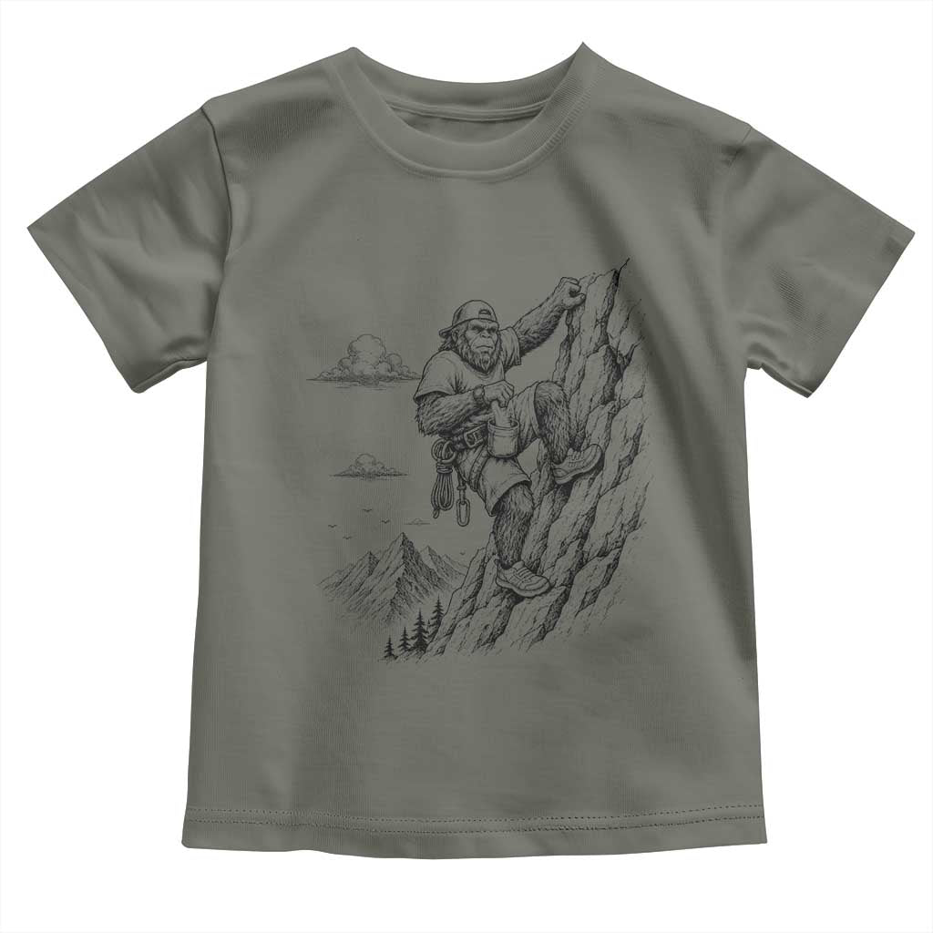 Funny Bigfoot Mountain Climber Toddler T Shirt Outdoor Hiking Adventure
