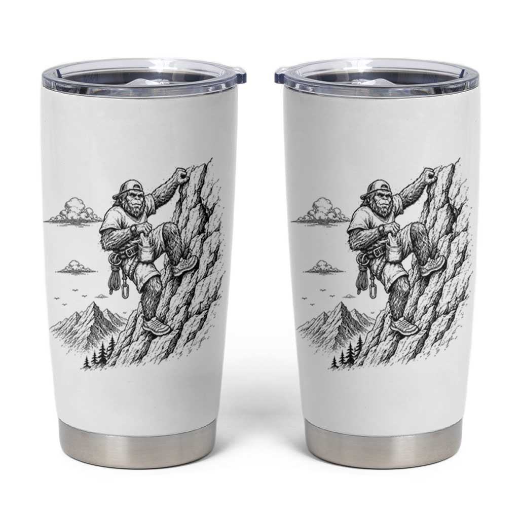 Funny Bigfoot Mountain Climber Tumbler Cup Outdoor Hiking Adventure