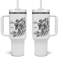Funny Bigfoot Mountain Climber Tumbler With Handle Outdoor Hiking Adventure