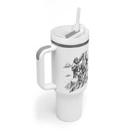 Funny Bigfoot Mountain Climber Tumbler With Handle Outdoor Hiking Adventure
