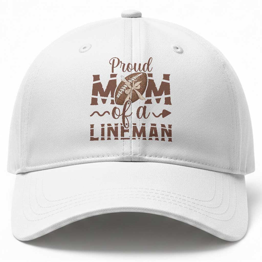 Football Mom Gift Baseball Cap Proud Mom Of A Lineman