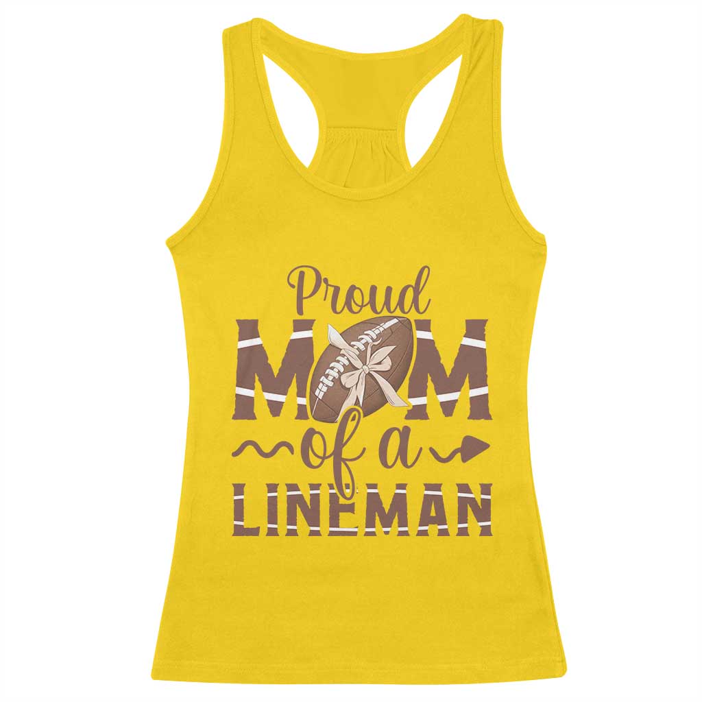 Football Mom Gift Racerback Tank Top Proud Mom Of A Lineman - Wonder Print Shop