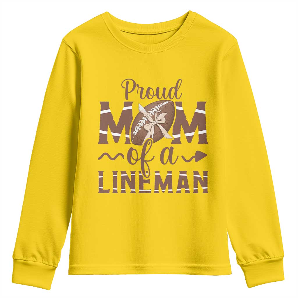 Football Mom Gift Youth Sweatshirt Proud Mom Of A Lineman - Wonder Print Shop