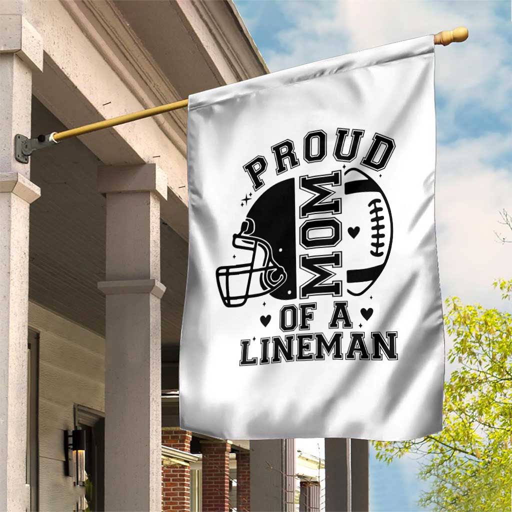 Proud Mom Of A Lineman Garden Flag Football Fan Gift For Women - Wonder Print Shop