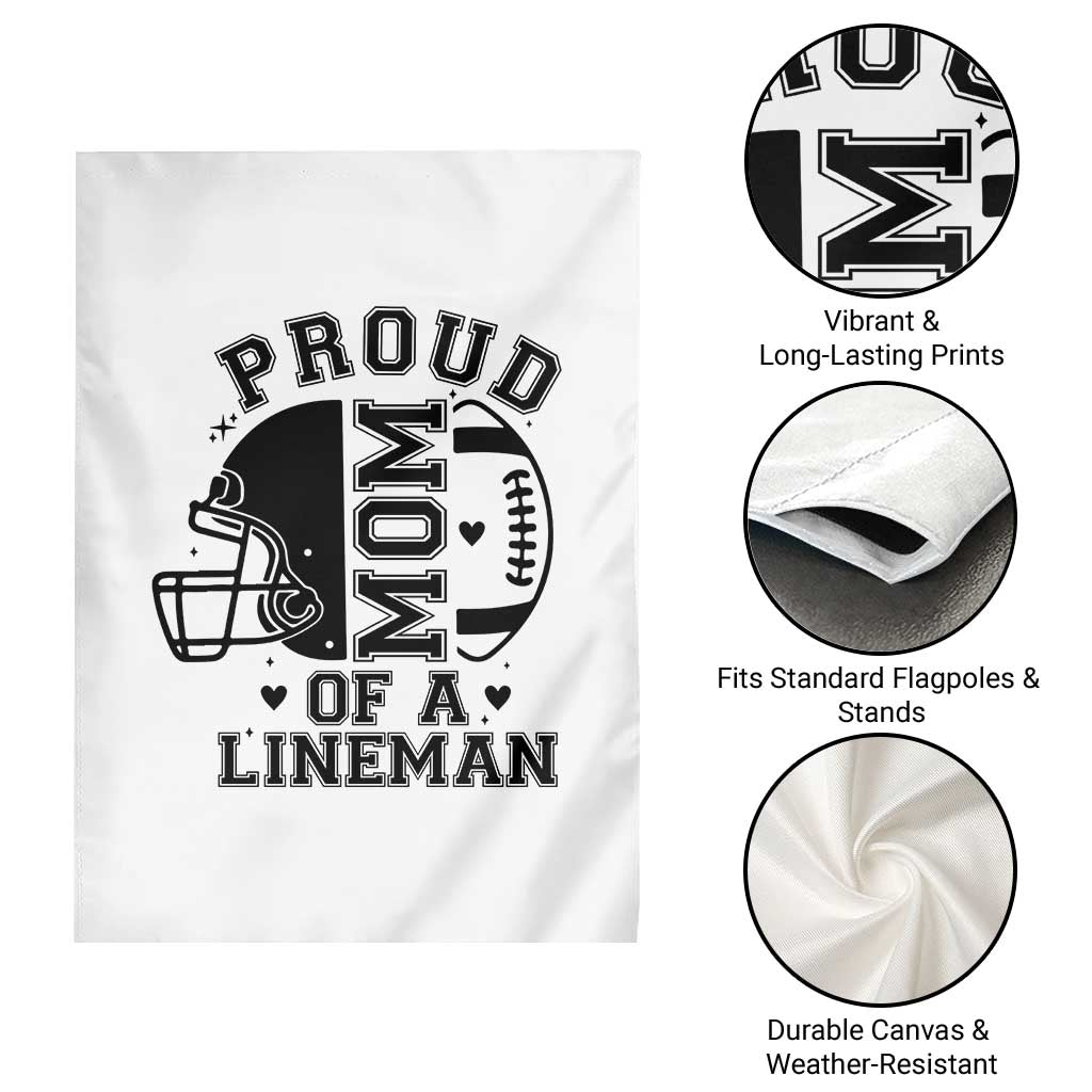 Proud Mom Of A Lineman Garden Flag Football Fan Gift For Women - Wonder Print Shop
