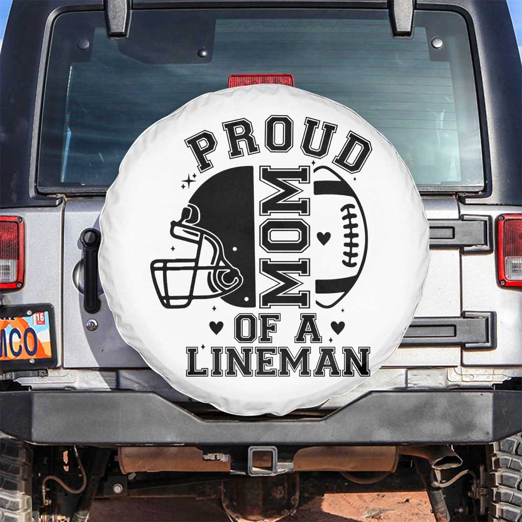Proud Mom Of A Lineman Spare Tire Cover Football Fan Gift For Women - Wonder Print Shop