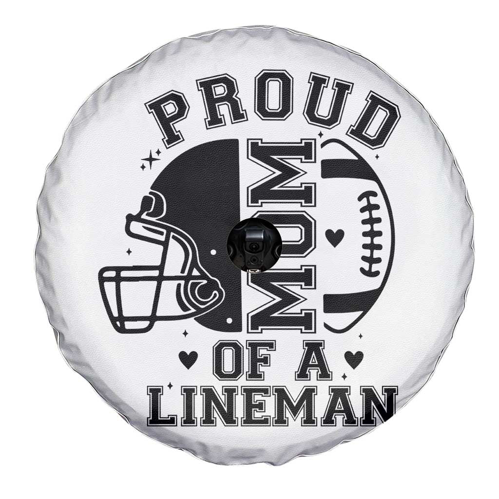Proud Mom Of A Lineman Spare Tire Cover Football Fan Gift For Women - Wonder Print Shop