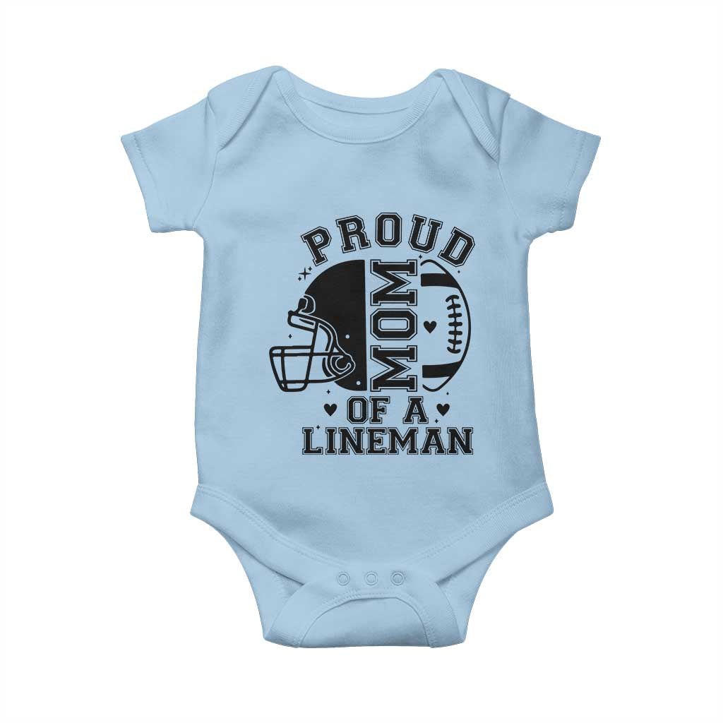 Proud Mom Of A Lineman Baby Onesie Football Fan Gift For Women - Wonder Print Shop
