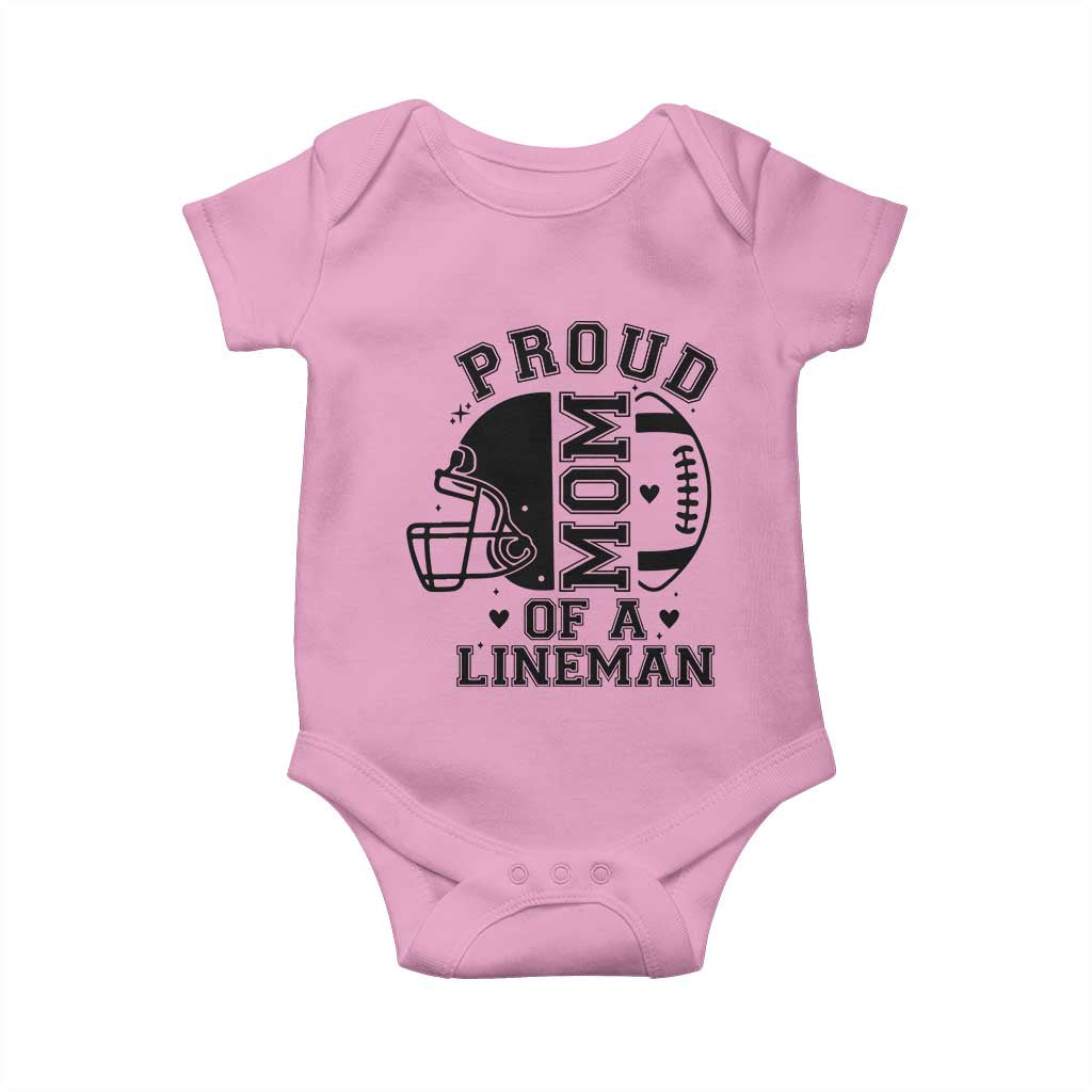Proud Mom Of A Lineman Baby Onesie Football Fan Gift For Women - Wonder Print Shop