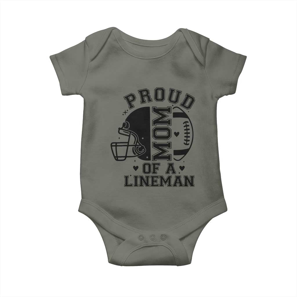 Proud Mom Of A Lineman Baby Onesie Football Fan Gift For Women - Wonder Print Shop