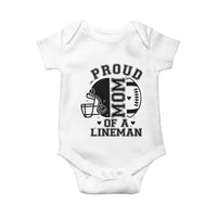 Proud Mom Of A Lineman Baby Onesie Football Fan Gift For Women - Wonder Print Shop