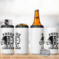 Proud Mom Of A Lineman 4 in 1 Can Cooler Tumbler Football Fan Gift For Women - Wonder Print Shop