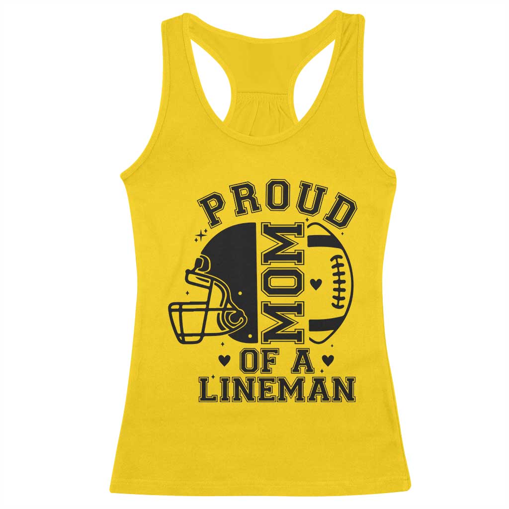 Proud Mom Of A Lineman Racerback Tank Top Football Fan Gift For Women - Wonder Print Shop