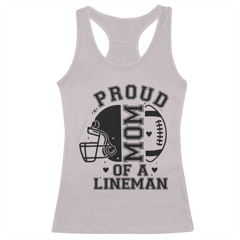 Proud Mom Of A Lineman Racerback Tank Top Football Fan Gift For Women - Wonder Print Shop