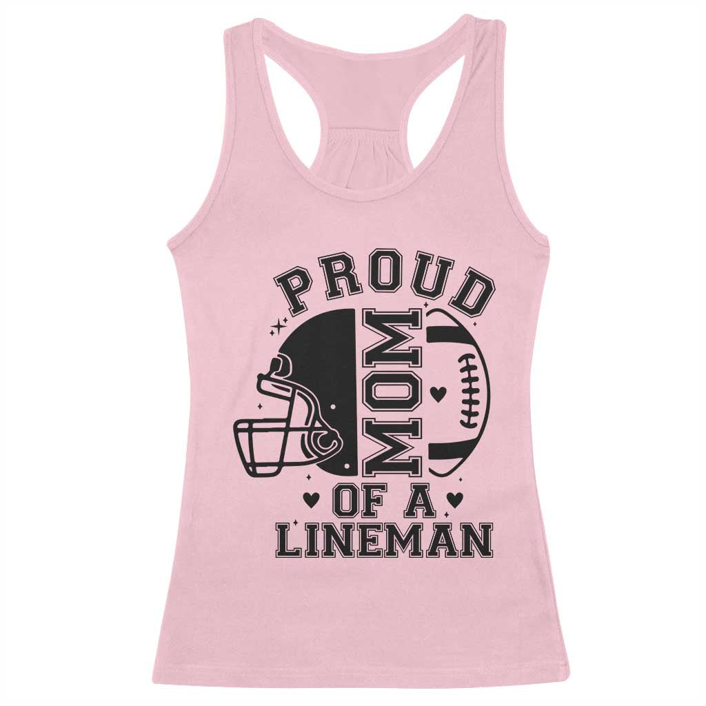 Proud Mom Of A Lineman Racerback Tank Top Football Fan Gift For Women - Wonder Print Shop