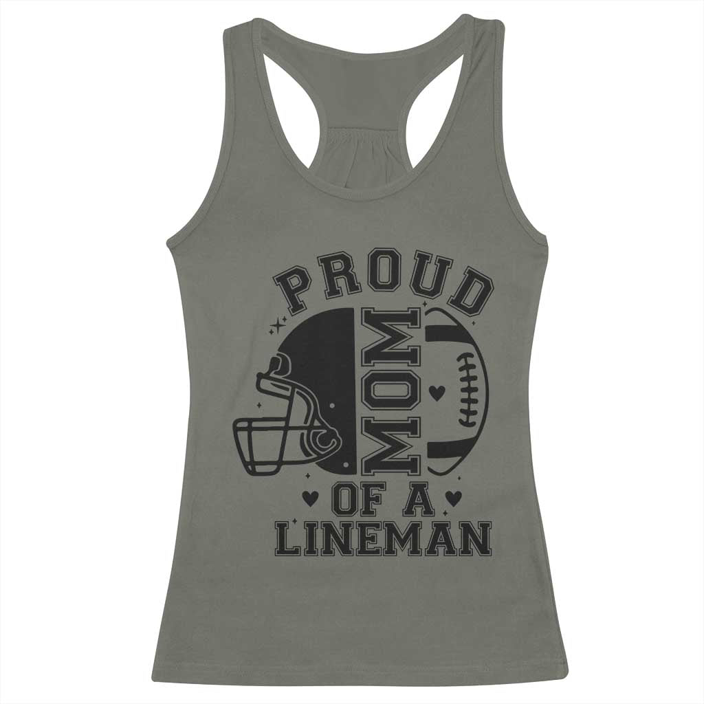 Proud Mom Of A Lineman Racerback Tank Top Football Fan Gift For Women - Wonder Print Shop
