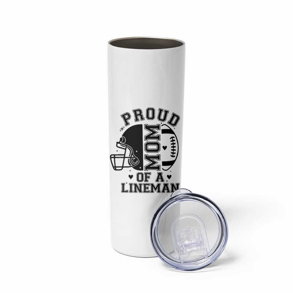 Proud Mom Of A Lineman Skinny Tumbler Football Fan Gift For Women - Wonder Print Shop