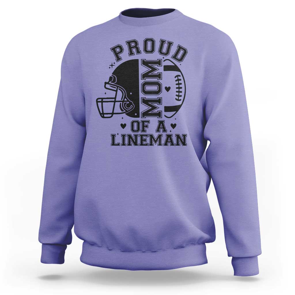 Proud Mom Of A Lineman Sweatshirt Football Fan Gift For Women - Wonder Print Shop