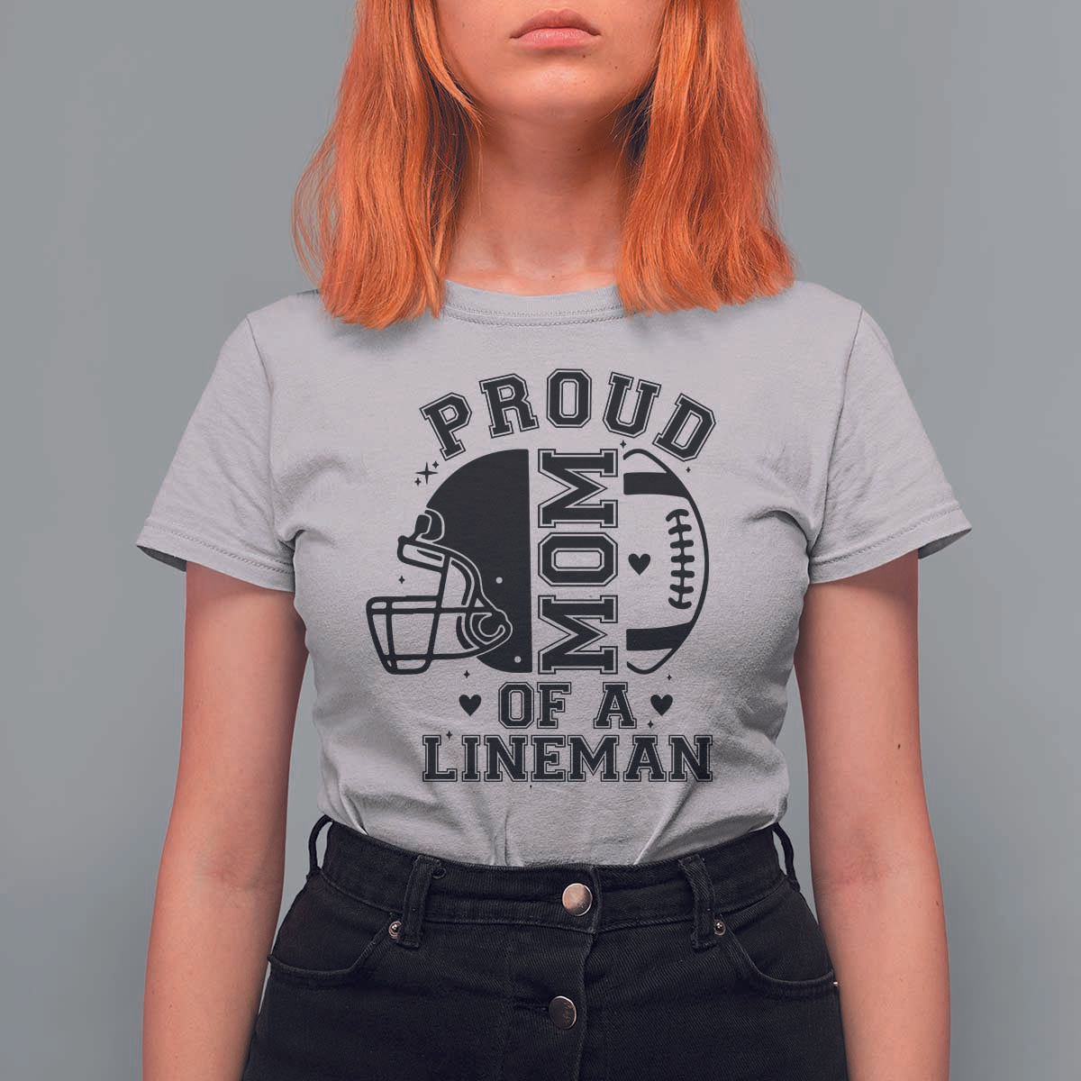 Proud Mom Of A Lineman T Shirt For Women Football Fan Gift For Women - Wonder Print Shop