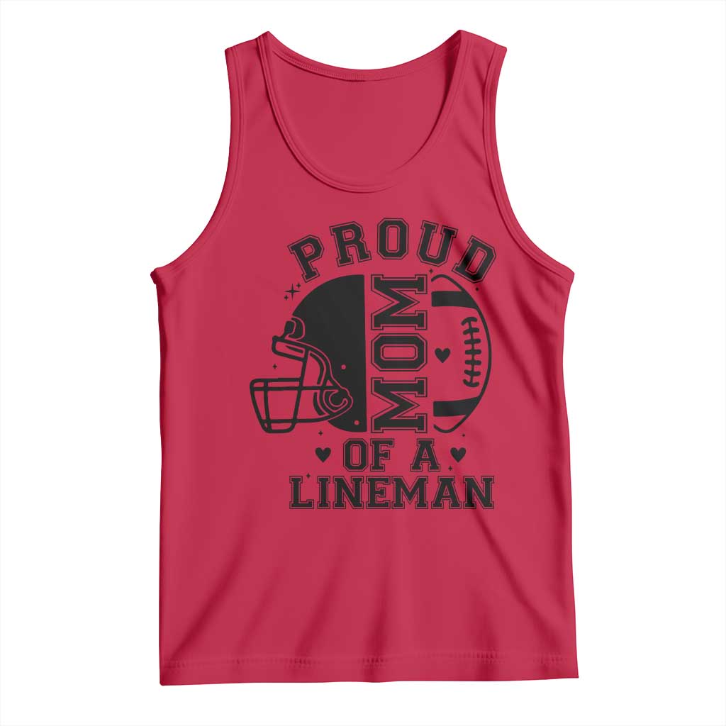 Proud Mom Of A Lineman Tank Top Football Fan Gift For Women - Wonder Print Shop