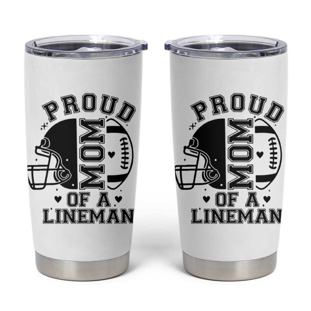 Proud Mom Of A Lineman Tumbler Cup Football Fan Gift For Women - Wonder Print Shop