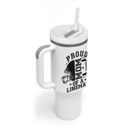 Proud Mom Of A Lineman Tumbler With Handle Football Fan Gift For Women - Wonder Print Shop