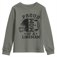 Proud Mom Of A Lineman Youth Sweatshirt Football Fan Gift For Women - Wonder Print Shop