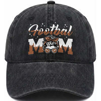 Football Mom Life Washed Cotton Baseball Cap Sports Fan Gift For Women