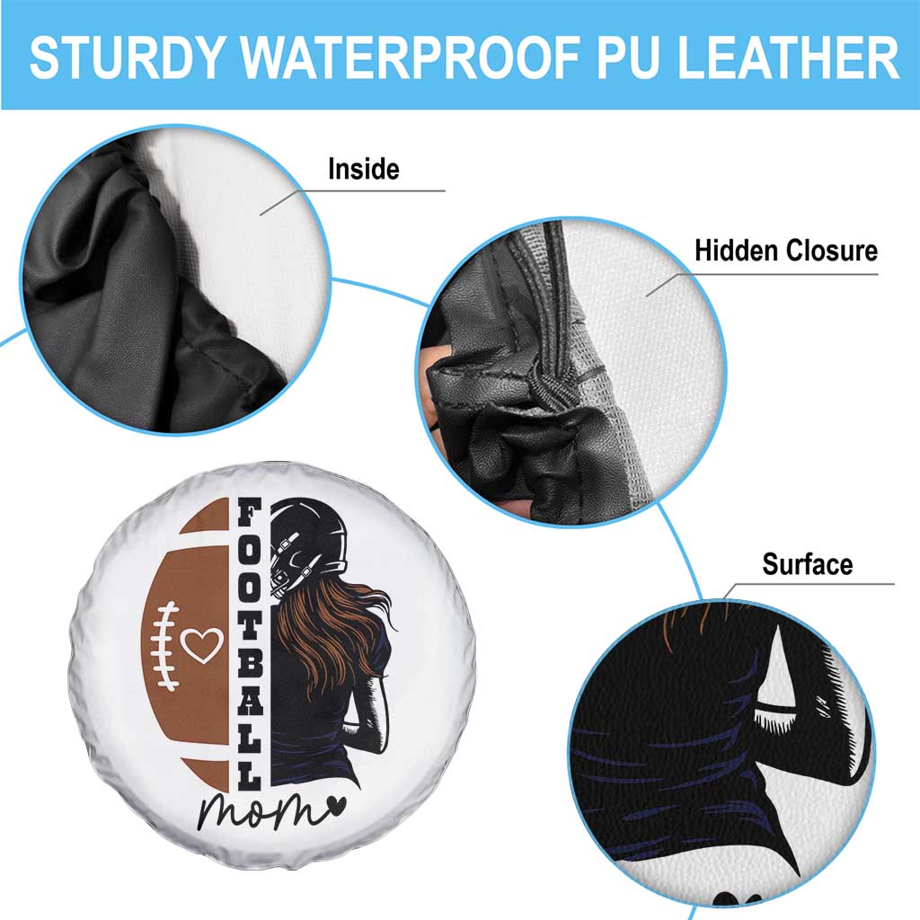 Proud Football Mom Spare Tire Cover Game Day Supporter Gift - Wonder Print Shop