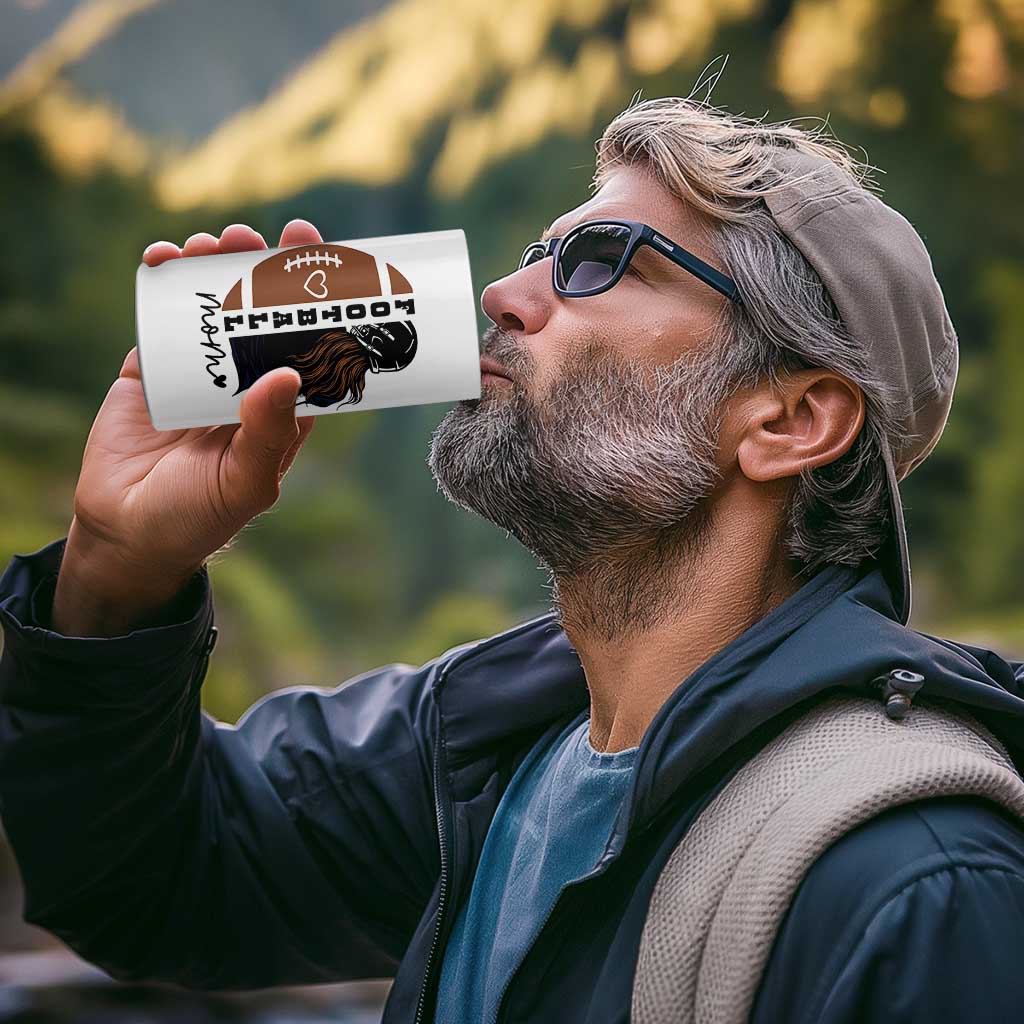 Proud Football Mom 4 in 1 Can Cooler Tumbler Game Day Supporter Gift - Wonder Print Shop