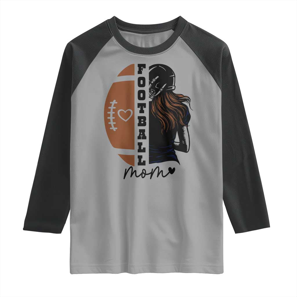 Proud Football Mom Raglan Shirt Game Day Supporter Gift - Wonder Print Shop