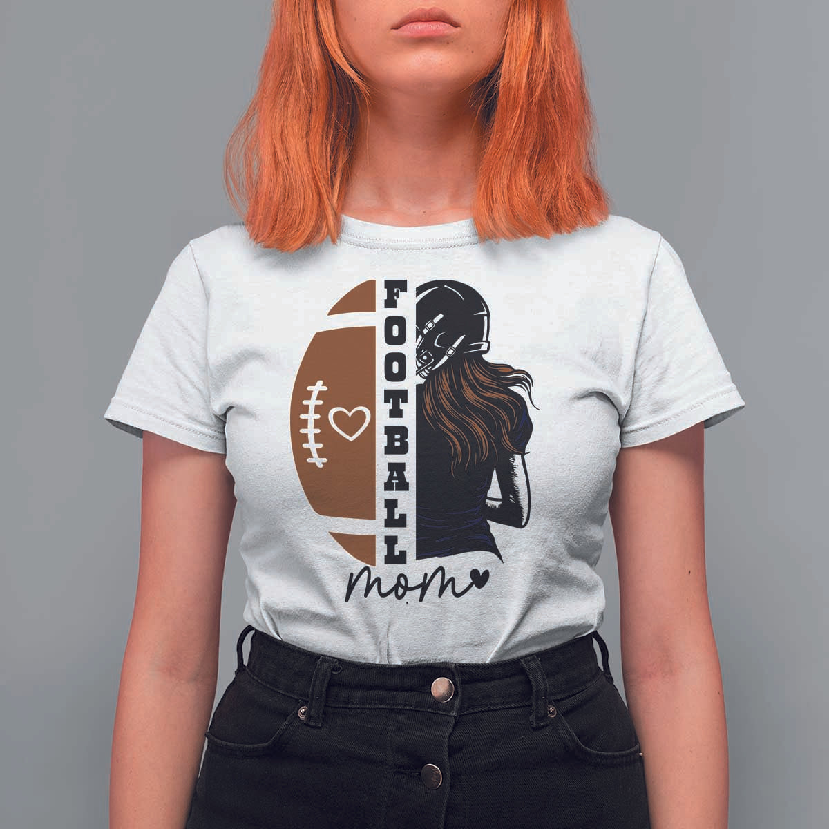 Proud Football Mom T Shirt For Women Game Day Supporter Gift - Wonder Print Shop