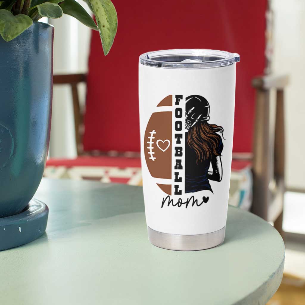 Proud Football Mom Tumbler Cup Game Day Supporter Gift - Wonder Print Shop