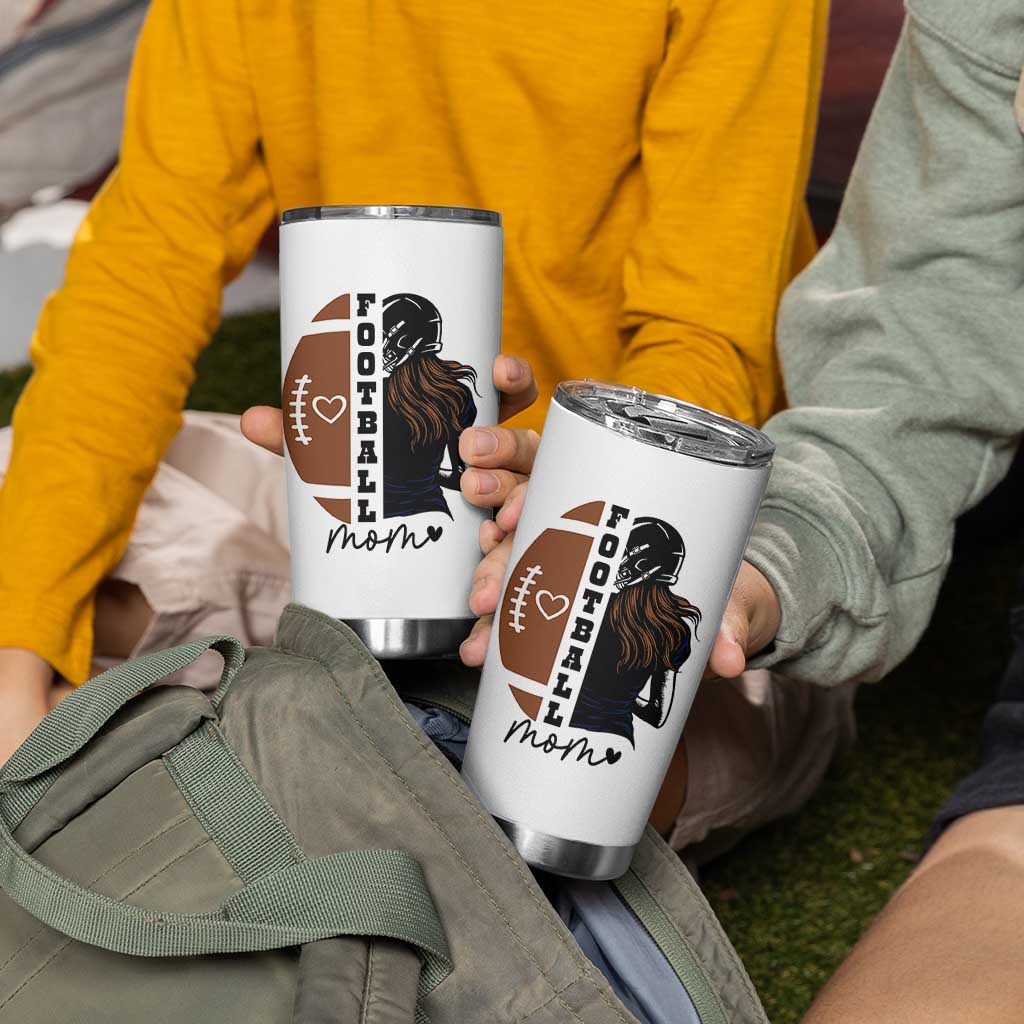 Proud Football Mom Tumbler Cup Game Day Supporter Gift - Wonder Print Shop