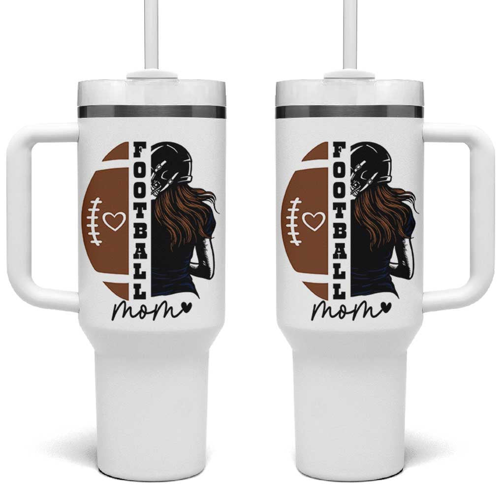 Proud Football Mom Tumbler With Handle Game Day Supporter Gift - Wonder Print Shop