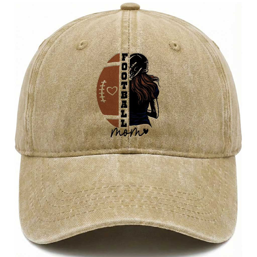 Proud Football Mom Washed Cotton Baseball Cap Game Day Supporter Gift