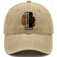 Proud Football Mom Washed Cotton Baseball Cap Game Day Supporter Gift