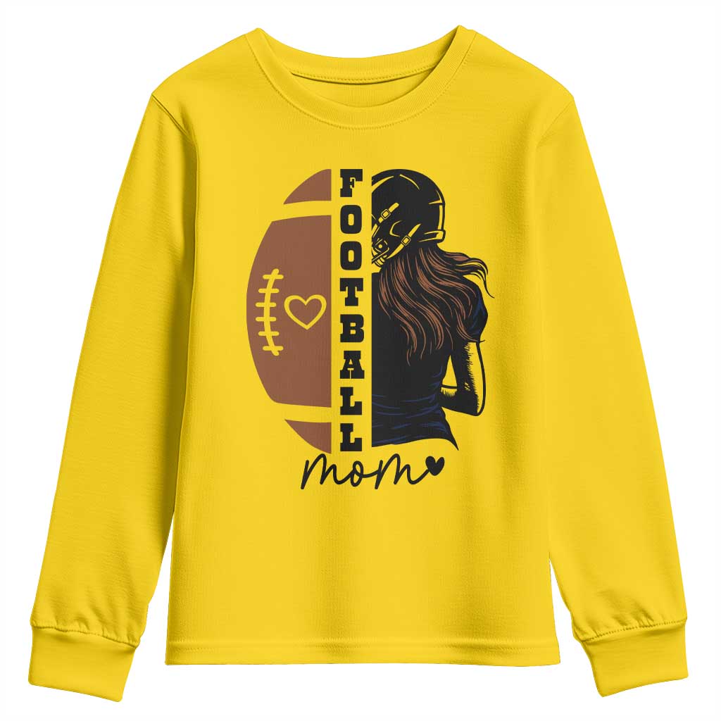 Proud Football Mom Youth Sweatshirt Game Day Supporter Gift - Wonder Print Shop