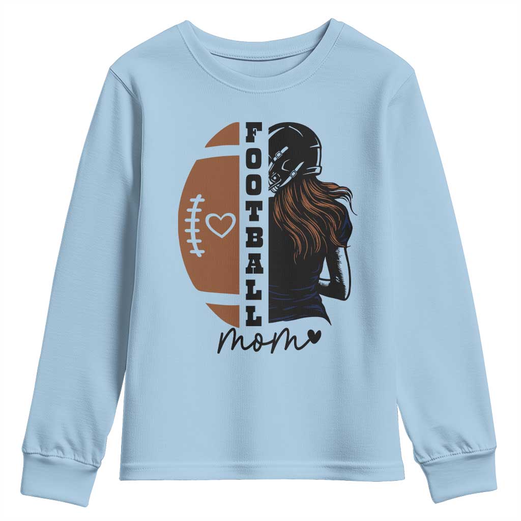 Proud Football Mom Youth Sweatshirt Game Day Supporter Gift - Wonder Print Shop