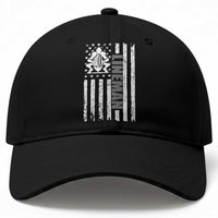 Proud Football Lineman Baseball Cap American Flag Sports Gift