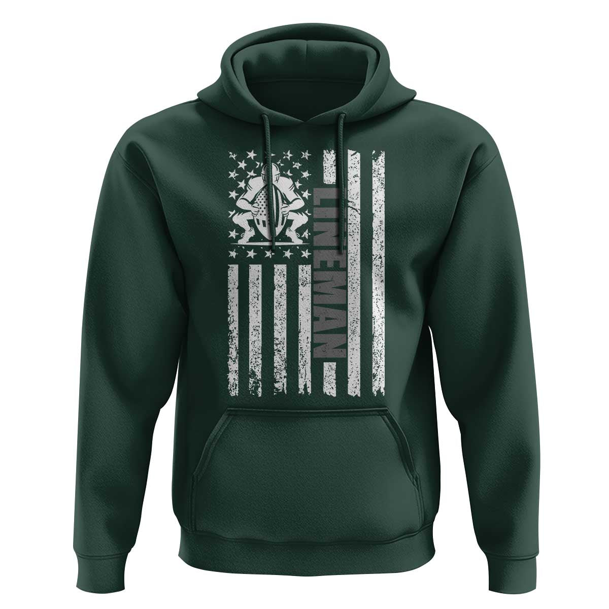 Proud Football Lineman Hoodie American Flag Sports Gift - Wonder Print Shop