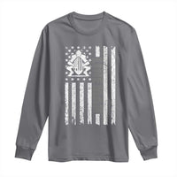 Proud Football Lineman Long Sleeve Shirt American Flag Sports Gift - Wonder Print Shop
