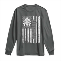 Proud Football Lineman Long Sleeve Shirt American Flag Sports Gift - Wonder Print Shop